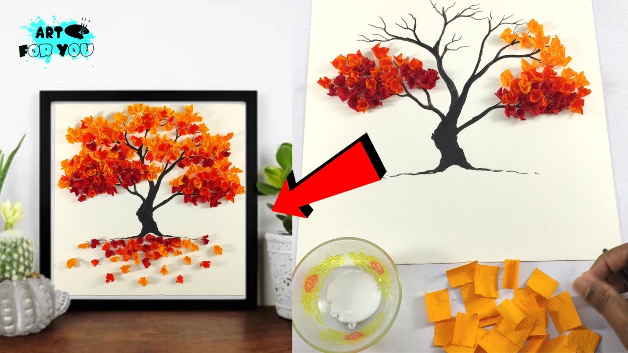 How To Make Beautiful Paper Tree Art Diy Wall Hanging Craft Ideas