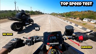 TOP SPEED TEST DUKE 390 GEN3 AND NS400 Z | RAW | Last Limit Hit