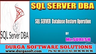 SQLServer Database Restore operation