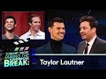 Taylor Lautner Reminisces on Playing Football Target Toss to Drew Brees During Commercial Break