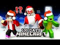 Mikey and JJ Hide 100 DAYS from Scary SANTA ! - Minecraft (Maizen)