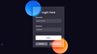 Glassmorphism Login Page Using HTML & CSS Tutorial #2 | Web Development