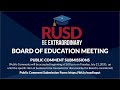 LIVE STREAM: RUSD Board Meeting 7-21-2020