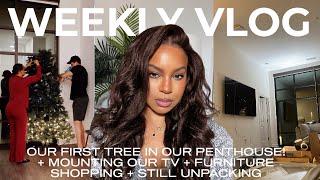 WEEKLY VLOG | FIRST CHRISTMAS TREE IN OUR PENTHOUSE! + FURNITURE SHOPPING + NEW TV | ALWAYSAMEERA