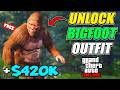 *NEW* GTA 5 ONLINE - HOW TO GET THE BIGFOOT OUTFIT ONLINE (GTA 5 UNLOCK SASQUATCH OUTFIT)