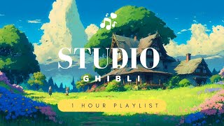 Studio Ghibli Playlist (1 Hour of Relaxing Studio Ghibli Piano) 🍀🍀