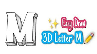 Very Easy!! How To Drawing 3D Floating Letter \