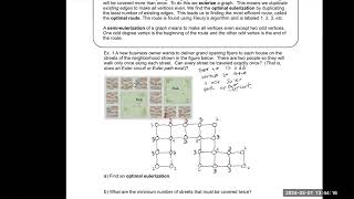 Eulerization and Semi-Eulerization of graphs to solve street-routing problems.