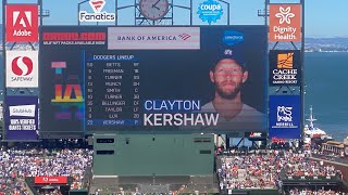 SF Giants vs Dodgers Starting Lineups on Pride Day at Oracle Park San Francisco 6/11/22