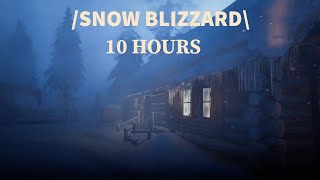 Cozy log cabin | Terrible blizzard with snow | winter ambience