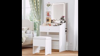 🔧Easy Assembly Guide🔧: LIKIMIO's Versatile Makeup Vanity Desk for a Stylish Bedroom