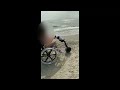 Electric wheel tow chair on sand