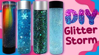 Glitter Storm Sensory Bottle - Viral TikTok Fidget Toy Ideas - DIY Stress Toy Hacks #shorts