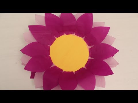 How to make Paper Plate and Tissue Paper Flower How to make Paper Plate and Tissue Paper Flower
