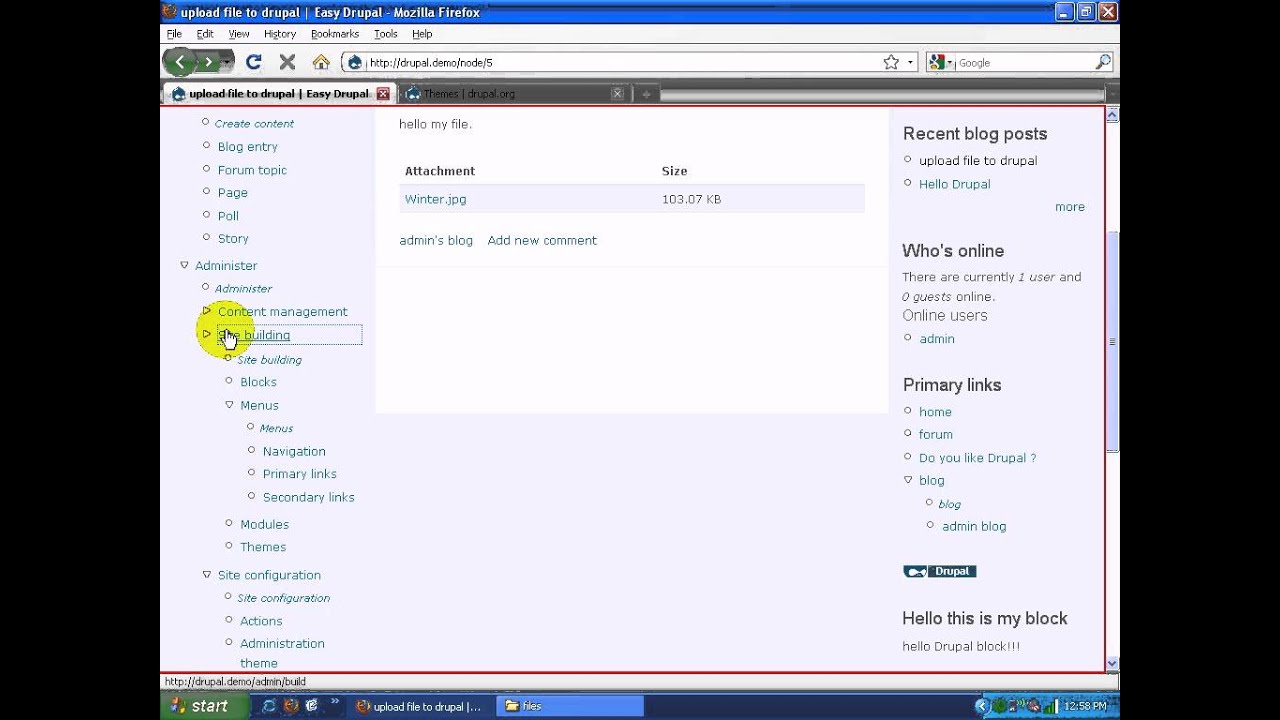 Drupal File System Upload Youtube