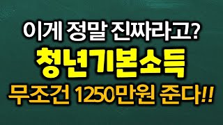 이게 정말 진짜라고? 청년기본소득 무조건 1250만원 준다!!