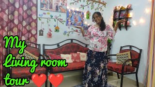 Living room tour 🥰 என்னோட கனவு வீட்டை சுத்தி பாக்கலாமா..!   Most requested video !!!