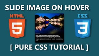 Slide Image On Hover Using CSS Transition - Pure CSS Tutorial #hovereffect