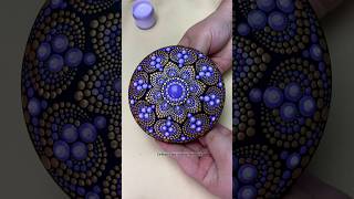 Purple and gold dot mandala stone painting video #art #satisfying #artist #craft #painting #viral