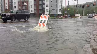 5-21-2020 Roanoke, VA - Vehicles Driving Through Floodwaters and Riverside Flooding