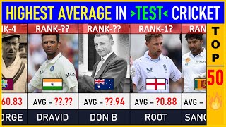 Highest Batting Average in TEST Cricket History : Top 50 | Cricket List | Test Cricket