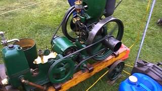 vintage petter M 1.5HP cold start driving a lister pump and generator