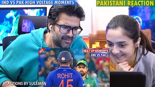 Pakistani Couple Reacts To India vs Pakistan High Voltage Moments | Heat up Moments In Cricket
