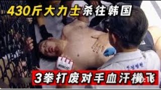 430斤大力士殺往韓國，3拳下去打廢對手血汗橫飛，大級別太恐怖！#拳擊 #boxing #格鬥 #ufc #競技