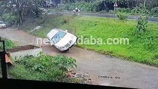 Film style car accident #uppinangady #liveaccident #cctv #caraccident