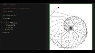 Python Code for Spiral Polygons #art #graphics #python #turtle #fun #programming #Polygons #Spirals