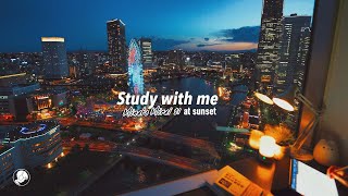 3-HOUR STUDY WITH ME 🎡 / calm lofi / Yokohama at Sunset / Pomodoro 25-5