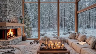 Cozy Christmas Winter Ambience | Fireplace ASMR \u0026 Peaceful Snow Sounds for Inner Peace