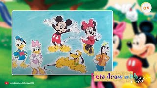 Mickey Mouse Drawing || How to Draw Mickey Mouse All Characters Step by Step