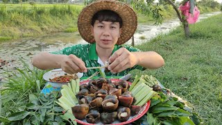 กินหอยเชอรี่โตบักใหญ่น้ำจิ้มซีฟู้ดรสเด็ดแซ่บๆ