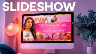 Create a Heartfelt Memorial Video: Pink & Rose Funeral Slideshow Template #Memorial #Funeral