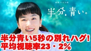 半分、青い。鈴愛と律の５秒のお別れハグ!平均視聴率23・２％ 今ドキッ!チャンネル