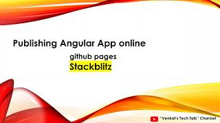 Angular App - Editing/Viewing in Stackblitz