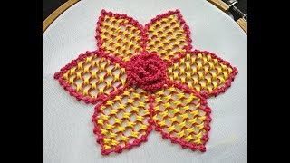 Hand Embroidery - Lattice Stitch Embroidery | Laced Lattice Stitch | Brazilian Embroidery Tutorial