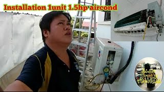 Alan style pasang split unit 1.5hp aircond pulak kali ni. #WallMountedAircond