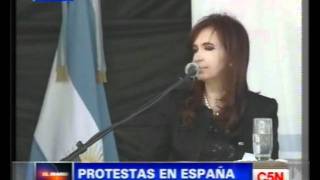 C5N - POLITICA: CRISTINA KIRCHNER HABLO SOBRE LAS PROTESTAS EN ESPAÑA