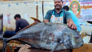 🔪$95-BIG PAARAI FISH |KASIMEDU EXPERT FISH CUTTER SPEED 💥SELVAM FISH CUTTING SKILLS VIDEO #kasimedu