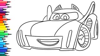Bam (Batmobiel) Batwheels Drawing, Painting & Coloring For Kids and Toddlers_ Kids Art