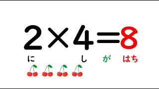 ２の段の九九（聞き流し５セット）覚えながらテストもできるよ！