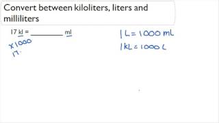 Convert between kiloliters, liters and milliliters