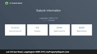 Lot 218 Sun Road, Leppington NSW 2179 | AuPropertyReport.Com