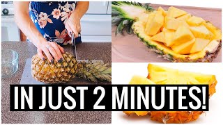 How to CUT a PINEAPPLE Without Waste & KNOW WHEN IT IS RIPE!! (So Delicious) | A