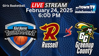 Basketball - 63rd District - Girls - Greenup County vs Russell. Watch at MyTownTv.com.