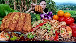 ตำซั่วกุ้งสะดุ้งกับหมูกรอบทะลุจอเเกล้มผักสดเต็มถาดบรรยากาศยามเเลง|ส้มซ่าพาเเซ่บ15 กันยายน ค.ศ. 2023