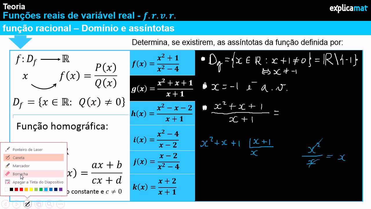 Funções Racionais 11.º Ano - Assíntotas - YouTube