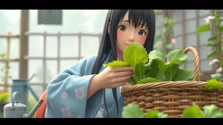 Aesthetic Anime Cooking Yaki Udon meal 🍜 and Green Matcha tea 🍵 | ASMR || Day 02 #asmrcooking